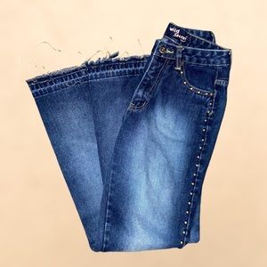 Vintage 90s Wild Secret Studded Dark Wash flare jeans